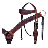 HILASON Western Horse Headstall Breast Collar Set Tack Genuine American Leather