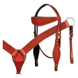 HILASON Western Horse Headstall Breast Collar Set Tack Genuine American Leather - Hilason