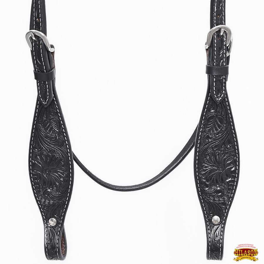 HILASON Western Horse Headstall Breast Collar Set Tack Genuine American Leather | For Horses Headstalls