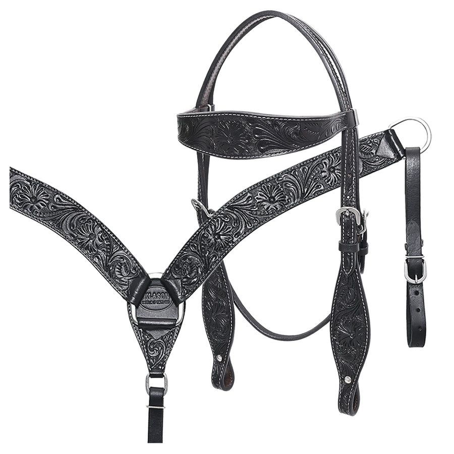 HILASON Western Horse Headstall Breast Collar Set Tack Genuine American Leather - Uhorse