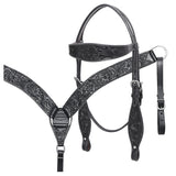 HILASON Western Horse Headstall Breast Collar Set Tack Genuine American Leather