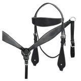 HILASON Western Horse Headstall Breast Collar Set Tack Genuine American Leather