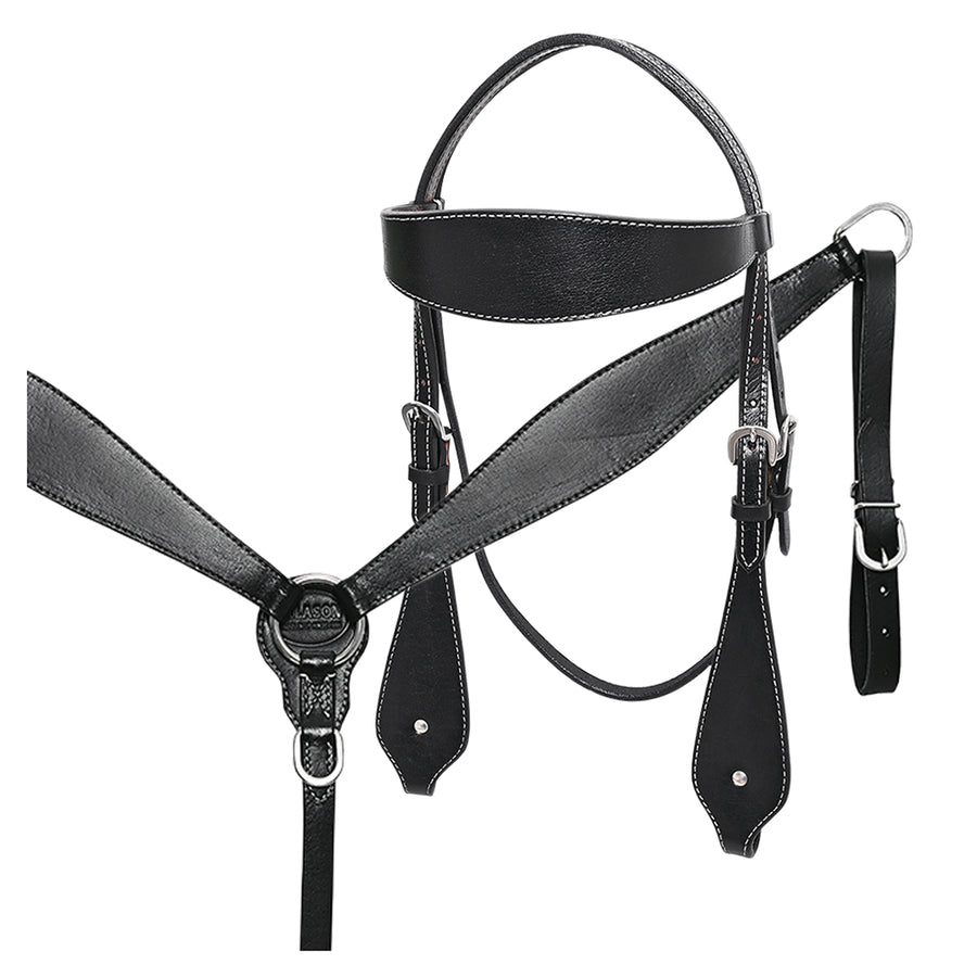 HILASON Western Horse Headstall Breast Collar Set Tack Genuine American Leather - Hilason