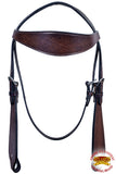 HILASON Western Horse Headstall Breast Collar Set Tack Genuine American Leather Plain Dark Brown