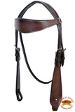 HILASON Western Horse Headstall Breast Collar Set Tack Genuine American Leather Plain Dark Brown