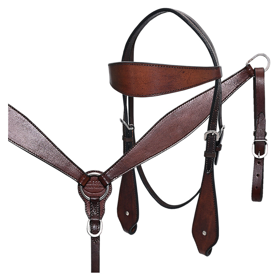 HILASON Western Horse Headstall Breast Collar Set Tack Genuine American Leather - Uhorse