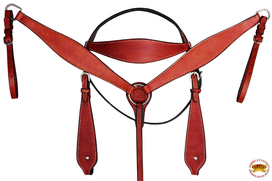 HILASON Western Horse Headstall Breast Collar Set Tack Genuine American Leather | For Horses Headstalls