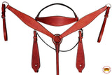 HILASON Western Horse Headstall Breast Collar Set Tack Genuine American Leather