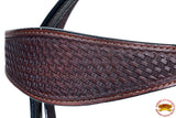 HILASON Western Horse Headstall Breast Collar Set Genuine American Leather Basket Weave Dark Brown | Headstall For Horses Western | Headstall | Horse Headstall | Headstall For Horses | Headstall Set