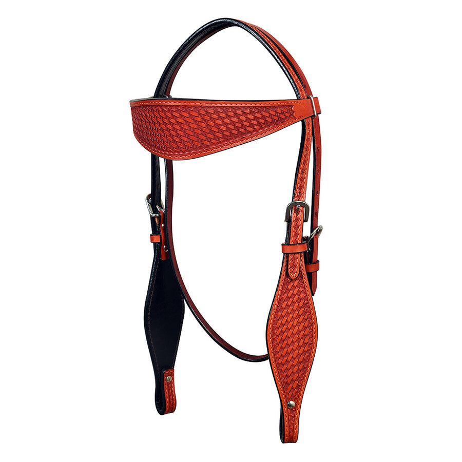 HILASON W. H. Headstall Tk. Genuine American Leather Basket Weave by Hilason – Cowboy and equestrian accessories