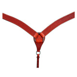 HILASON Western Horse Breast Collar Tack Genuine American Leather Basket Weave Mahogany - Uhorse