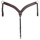 HILASON Western Horse Breast Collar Tack Genuine American Leather Barb Wire Dark Brown - Uhorse