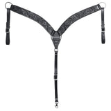 HILASON Western Horse Breast Collar Tack Genuine American Leather Floral Black - Uhorse