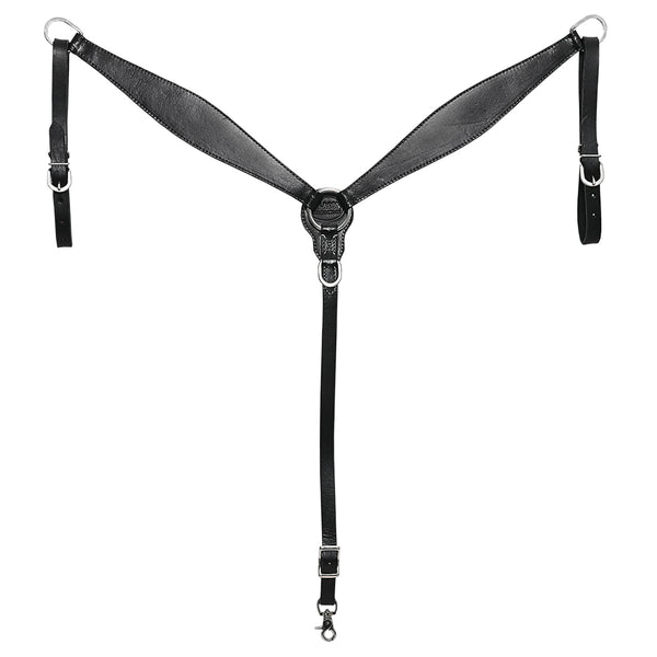 HILASON Western Horse Headstall Breast Collar Set Tack Genuine American Leather Plain Black - Uhorse