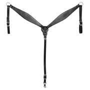 HILASON Western Horse Headstall Breast Collar Set Genuine American Leather Plain Black | For Horses