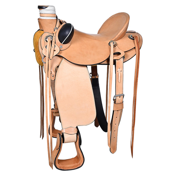 Western Horse Wade Saddle American Leather Ranch Roping Tan - Uhorse