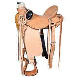 17 In Western Horse Wade Saddle American Leather Ranch Roping Tan Hilason - Uhorse