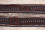 38" John Deere Wide Top Grain Basketweave Leather Mens Cowboy Belt Chocolate