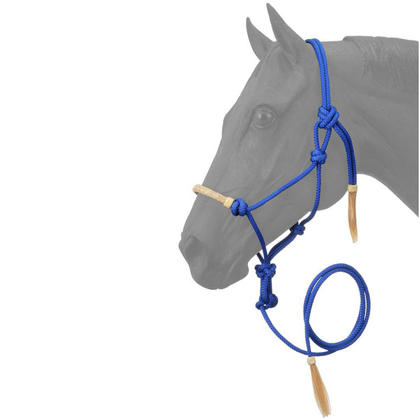 Royal Blue Tough-1 H. Size Rawhide Noseband Poly Nylon Rope Halter W/ by Hilason – Cowboy and equestrian accessories