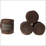 Brown Horze Embrace Polar Fleece Leg Protection Wrap Bandage Set Of 4 Horse