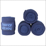 Dark Blue Horze Nest Elastic Polar Fleece Leg Wrap Bandage Set Of4 Horse