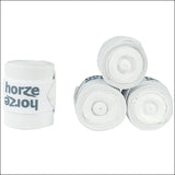 White Horze Nest Elastic Polar Fleece Leg Wrap Bandage Set Of4 Horse