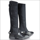 X-Large Horze Ribbed Amara Half Chaps Horse Riding Synthetic Leather - Uhorse