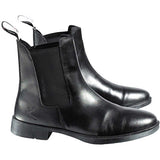 Horze Signature Pull-On Paddock Boots PU Leather Cambrelle Lining Elastic Sides