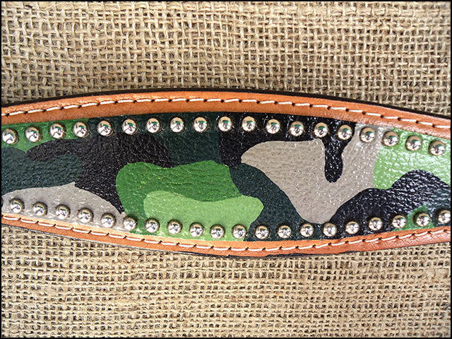 HILASON Western Horse Leather Headstall and Breast Collar Set Camo | Bridle for Horses Headstalls