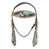 HILASON Western Horse Leather Headstall and Breast Collar Set Camo | Headstall Bridle for Horses Western | Horse Headstall Bridle | Western Headstalls Bridle for Horses