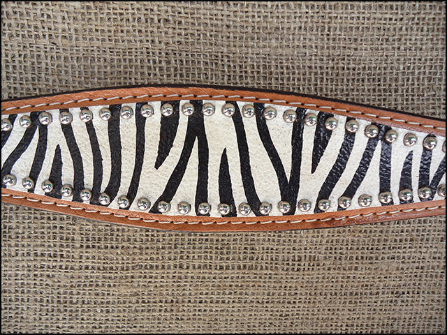 HILASON Western Horse Leather Headstall & Breast Collar Tack Set Zebra