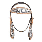 HILASON Western Horse Leather Headstall and Breast Collar Tack Set Zebra| Headstall Bridle for Horses Western | Horse Headstall Bridle | Western Headstalls Bridle for Horses