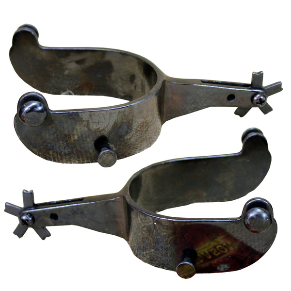 Hilason Black Steel Men Rodeo Spurs 15 Degree Offset - Uhorse