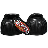 Large Black Double Hook And Loop Horse Leg Rubber Bell Boots Pair - Uhorse