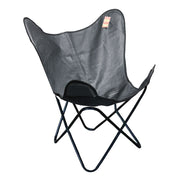 HILASON Genuine Leather Butterfly Chair Folding Lounge Modern Sling Accent Seat | Chair