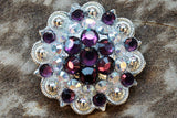 HILASON Western Screw Back Concho Amethyst Ab Crystal Berry Saddle and Color | Bridle Conchos Slotted