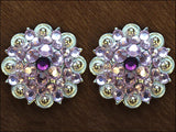 Pink Purple Crystals 1-1/4In Berry Headstall Saddle Hilason