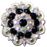 Set Of 32 W. Screw Back Concho Black Ab Crystals 1-1/4In. Saddle – by Hilason – Cowboy and equestrian accessories