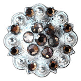 Set Of 32 Western Screw Back Concho Brown Crystal 1-1/4In Saddle Bling - Uhorse