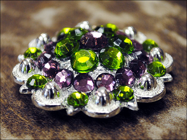 Green Purple Crystal 1-1/4In Berry Headstall Saddle Hilason