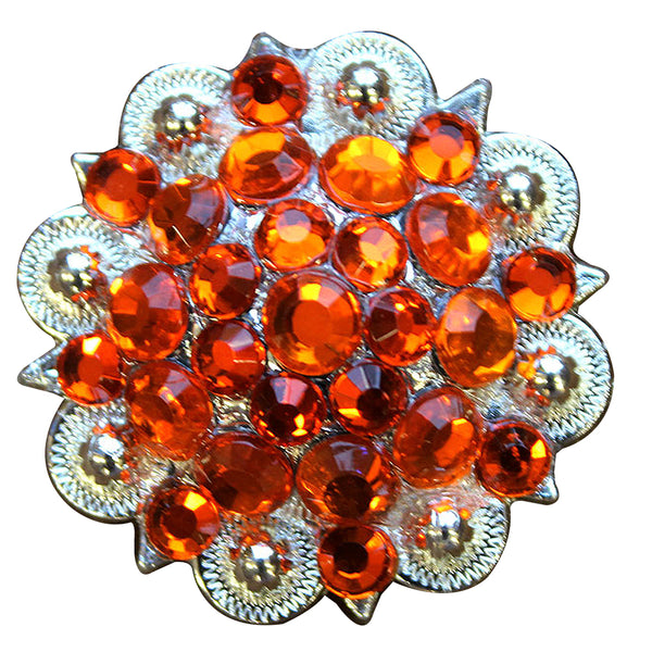 Orange Crystal 1-1/4In Berry Headstall Saddle Cowgirl Hilason - Uhorse