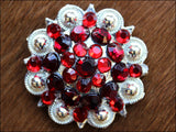 HILASON Pink Red Crystal 1-1/4In. Berry Concho Rhinestone Tack Saddle | Slotted Conchos | Conchos Leather Screw Back