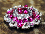 1.5" Hilason Western Style Crystal Silver Berry Rhinestone Bling Headstall Saddle Breast Collars Concho Pink