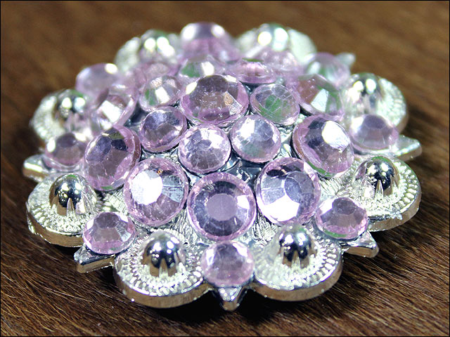 HILASON Western Screw Back Concho Rose Crystal Saddle Cowgirl Color | Bridle Conchos Slotted