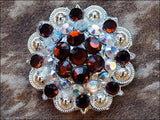 Hilason Topaz Ab Crystal 1-1/4In Berry Concho Rhinestone Saddle Tack