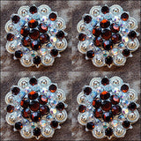 Hilason Topaz Ab Crystal 1-1/4In Berry Concho Rhinestone Saddle Tack