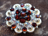 Hilason Topaz Ab Crystal 1-1/4In Berry Concho Rhinestone Saddle Tack