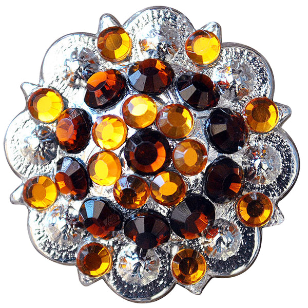 Hilason Brown Crystal 1-1/4 Berry Concho Rhinestone Saddle Tack Cowgirl - Uhorse