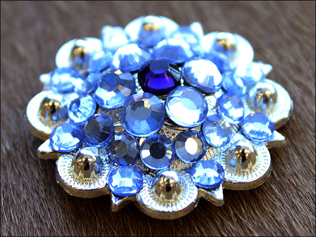 HILASON Screw Back Concho 1.25 in Amythyst Montana Crystals Saddle Amythyst, Color | Slotted Conchos Bling