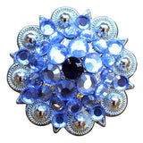 Set Of 32 Screw Back Concho 1.25 In Amythyst Montana Crystals Saddle - Uhorse